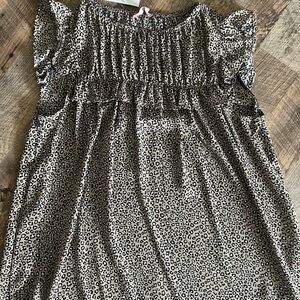 Leopard Print Ruffle Sleeve Top